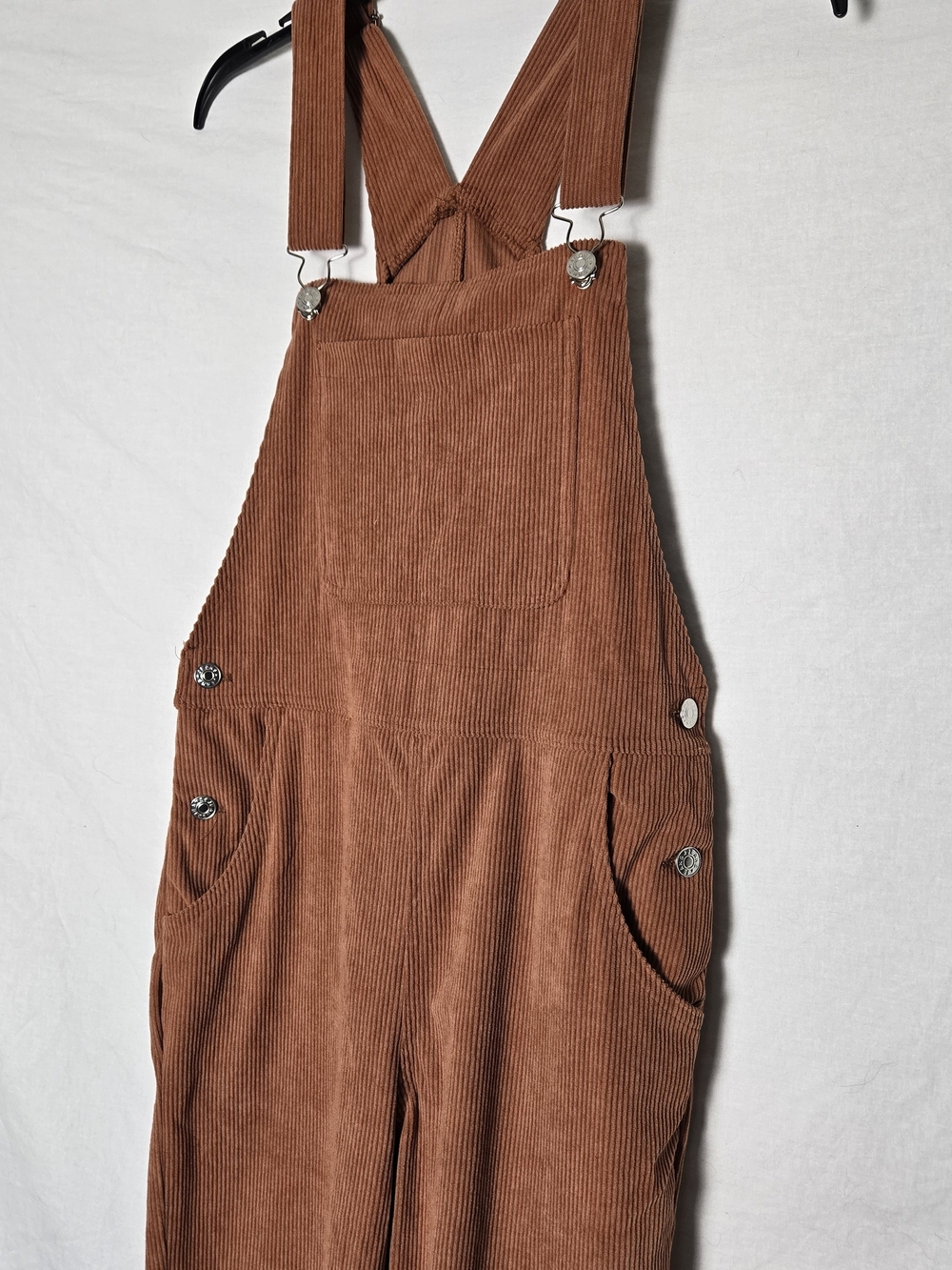 Vintage Inspired Burnt Orange Corduroy Bib Overalls - Straight Leg - Picture 2 of 4